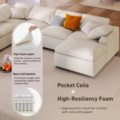 ModernLuxe Sectional Sofa, 7-Seater Oversized Sofa With Movable Ottoman, Chenille Upholstered Modular Sofa Couch -Luxe Furniture Sale GUEST 0015e611 610a 428c 8023 6a83886a9403