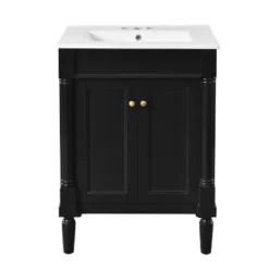 24" Bathroom Vanity With Ceramic Sink, 2-Tier Storage Cabinet, Retro Vanity With Soft-Close Doors And Large Shelves - ModernLuxe 18 24" Bathroom Vanity With Ceramic Sink, 2-Tier Storage Cabinet, Retro Vanity With Soft-Close Doors And Large Shelves - ModernLuxe -Luxe Furniture Sale GUEST 004b27ba fd6c 4004 a065 bfc732d61bf7