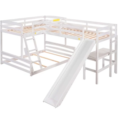 ModernLuxe Triple Bunk Bed with Twin Loft, Full Lower Bed, Desk, and Slide 5 ModernLuxe Triple Bunk Bed with Twin Loft, Full Lower Bed, Desk, and Slide - Image 3