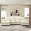 ModernLuxe 122" U-Shaped Sectional Sofa with Dual Ottomans - 6-Seat Corduroy Couch -Luxe Furniture Sale GUEST 00d64fcd 3c97 440f 8944 3ad57e404f75