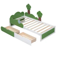 Twin Size Bed With Grass Hill And Trees Decor, White+Green - ModernLuxe 17 Twin Size Bed With Grass Hill And Trees Decor, White+Green - ModernLuxe -Luxe Furniture Sale GUEST 013ae082 309a 4cd3 b5be 97b0dd7c4082