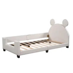 Twin Size Upholstered Daybed With Cartoon Ears Shaped Headboard-ModernLuxe 12 Twin Size Upholstered Daybed With Cartoon Ears Shaped Headboard-ModernLuxe -Luxe Furniture Sale GUEST 0151706a 0625 4115 b4fe 3f8dfcd563d5