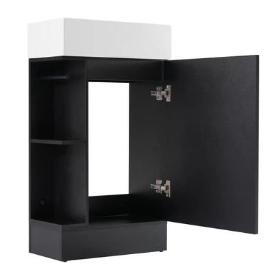 ModernLuxe 18.6" Bathroom Vanity with Ceramic Sink and Reversible Two-Tier Shelf 13 ModernLuxe 18.6" Bathroom Vanity with Ceramic Sink and Reversible Two-Tier Shelf - Image 11