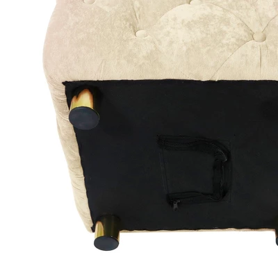 Modern Velvet Upholstered Ottoman - ModernLuxe 9 Modern Velvet Upholstered Ottoman - ModernLuxe - Image 7