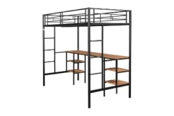ModernLuxe Metal Twin Size Low Loft Bed with Integrated Desk and Storage Shelves 17 ModernLuxe Metal Twin Size Low Loft Bed with Integrated Desk and Storage Shelves -Luxe Furniture Sale GUEST 02f62bd5 b024 446e 8974 db37cbca8f34