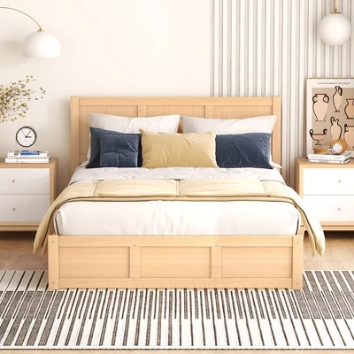 Wood Platform Bed With Underneath Storage And 2 Drawers-ModernLuxe 4 Wood Platform Bed With Underneath Storage And 2 Drawers-ModernLuxe - Image 2