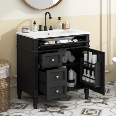 ModernLuxe 30-Inch Bathroom Vanity with Ceramic Sink and Smart Storage 3 ModernLuxe 30-Inch Bathroom Vanity with Ceramic Sink and Smart Storage