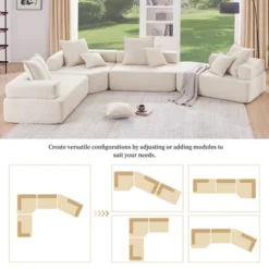 1/2/3/4pcs Oversized Modular Sectional Sofa, Boucle Convertible Floor Sofa Couch Set 4B -ModernLuxe -Luxe Furniture Sale GUEST 039dcd1c f438 4791 8a64 cdf2afc399a3