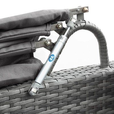 ModernLuxe 5-Piece Outdoor Rattan Daybed & Sectional Sofa Set with Retractable Canopy 10 ModernLuxe 5-Piece Outdoor Rattan Daybed & Sectional Sofa Set with Retractable Canopy - Image 8