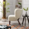 Modern Accent Chair Lambskin Wingback Tufted Side Chair With Solid Wood Legs-ModernLuxe 1 Modern Accent Chair Lambskin Wingback Tufted Side Chair With Solid Wood Legs-ModernLuxe -Luxe Furniture Sale GUEST 05624362 7684 48f3 b588 a925cf3ce472