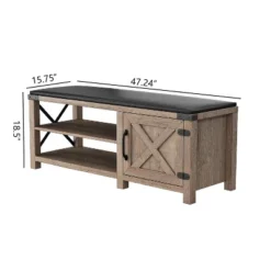 Modern Farmhouse Shoe Bench, Light Brown - ModernLuxe -Luxe Furniture Sale GUEST 056e3584 3865 4502 ba12 0c7dcb08d7c7