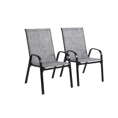 ModernLuxe Set of 2 Outdoor Patio Chairs with Breathable Textilene & Steel Frame 10 ModernLuxe Set of 2 Outdoor Patio Chairs with Breathable Textilene & Steel Frame - Image 8