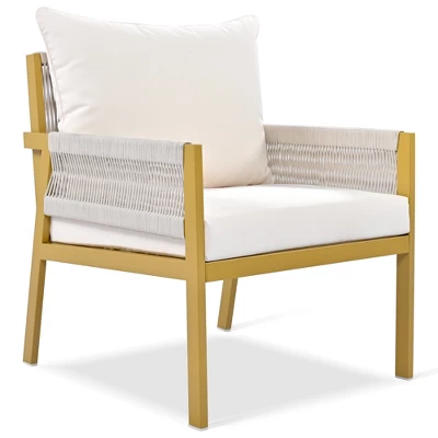 ModernLuxe 4-Piece Rope Patio Conversation Set with Tempered Glass Table 9 ModernLuxe 4-Piece Rope Patio Conversation Set with Tempered Glass Table - Image 7