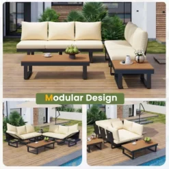 ModernLuxe 4-Piece Outdoor Sectional Sofa & Adjustable Reclining Patio Set -Luxe Furniture Sale GUEST 0675109a 1f7d 4e87 8899 1db231bf59cf