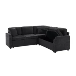 81.9" L-Shaped Sectional Sofa Bed, Chenille Upholstered Sofa With Pull-Out Sleeper & Hidden Storage - ModernLuxe 21 81.9" L-Shaped Sectional Sofa Bed, Chenille Upholstered Sofa With Pull-Out Sleeper & Hidden Storage - ModernLuxe -Luxe Furniture Sale GUEST 06780cfe 5f35 4884 b9f2 9a20c8bb1dd3