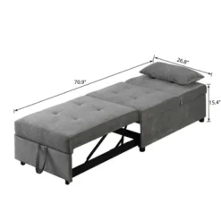 ModernLuxe Pull Out Sleeper Sofa Bed with Pillow - Modern Velvet Futon -Luxe Furniture Sale GUEST 06af45fe 3dda 43a3 8ecd f72fcd82b80a