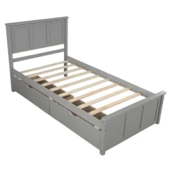 ModernLuxe Twin Wood Platform Storage Bed with 2 Reversible Drawers -Luxe Furniture Sale GUEST 06dc8d78 1e79 4953 b7bb af646ce28f90