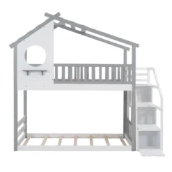 ModernLuxe House Shape Twin-Over-Twin Bunk Bed with Storage Stairs -Luxe Furniture Sale GUEST 07cb9efe 33b8 474c bc27 e7b617e9f2be