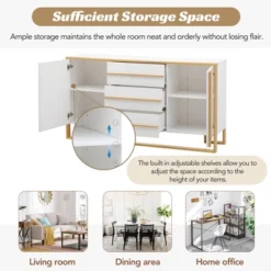 Contemporary 59" Sideboard With Large Storage And Gold Metal Legs - ModernLuxe 16 Contemporary 59" Sideboard With Large Storage And Gold Metal Legs - ModernLuxe -Luxe Furniture Sale GUEST 07fcbc7c 5fa1 4085 b93a fda3ebbf3b70