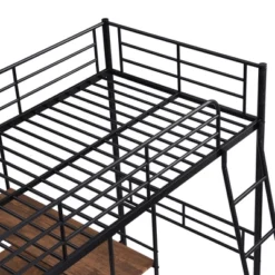 ModernLuxe Twin Size Metal Loft Bed with Built-in Desk and Shelves -Luxe Furniture Sale GUEST 0801dc8f 5945 48a5 98ec a51ad1ad6fc3
