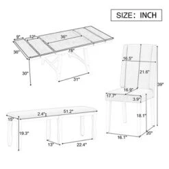 ModernLuxe 6-Piece Classic Wood Extendable Dining Set with Wing-Back Chairs -Luxe Furniture Sale GUEST 0861dc4a bc22 40a2 b00e 82c6c19dfc48