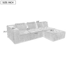 110"W Modern Large Modular Sofa, 3-Piece Set With Free Combination, Includes 4 Pillows, Ideal For Living Room, Bedroom, Apartment-ModernLuxe -Luxe Furniture Sale GUEST 09aa8af2 dd99 4888 88b6 d288ec366281
