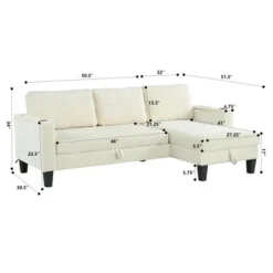 82.5"W Modern L-Shaped Sectional Sofa With Storage Chaise, Cup Holders And USB Ports, Corduroy Upholstered Fabric Sofa Couch - ModernLuxe -Luxe Furniture Sale GUEST 0a99ef7e e931 4342 bd12 54d76dfa17e4