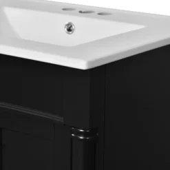 24" Bathroom Vanity With Ceramic Sink, 2-Tier Storage Cabinet, Retro Vanity With Soft-Close Doors And Large Shelves - ModernLuxe 23 24" Bathroom Vanity With Ceramic Sink, 2-Tier Storage Cabinet, Retro Vanity With Soft-Close Doors And Large Shelves - ModernLuxe -Luxe Furniture Sale GUEST 0b5eaad6 7e6a 4211 ae31 b9a11db8dd0f