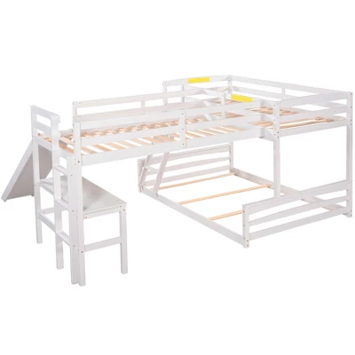 ModernLuxe Triple Bunk Bed with Twin Loft, Full Lower Bed, Desk, and Slide 8 ModernLuxe Triple Bunk Bed with Twin Loft, Full Lower Bed, Desk, and Slide - Image 6