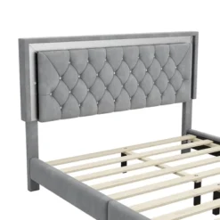 Queen Size Velvet Upholstered Platform Bed Frame With LED Lights And Tufted Headboard-ModernLuxe 13 Queen Size Velvet Upholstered Platform Bed Frame With LED Lights And Tufted Headboard-ModernLuxe -Luxe Furniture Sale GUEST 0c0a2e53 0329 4eec a7e5 f230a6c0b394
