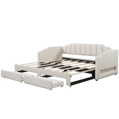 ModernLuxe Twin XL to King Extendable Storage Daybed with LED Lights 7 ModernLuxe Twin XL to King Extendable Storage Daybed with LED Lights - Image 5