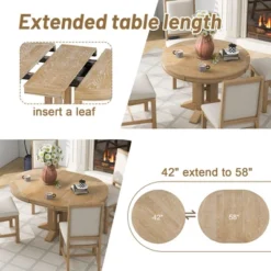 ModernLuxe 5-Piece Extendable Dining Set with Round Table and 4 Upholstered Chairs 20 ModernLuxe 5-Piece Extendable Dining Set with Round Table and 4 Upholstered Chairs -Luxe Furniture Sale GUEST 0d18310d 3e54 440e b263 a946d084f5a3