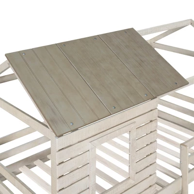 ModernLuxe Twin Over Twin Wooden Bunk Bed with Playhouse Roof & Window 10 ModernLuxe Twin Over Twin Wooden Bunk Bed with Playhouse Roof & Window - Image 8