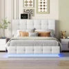Queen Size PU Tufted Upholstered Platform Bed With Hydraulic Storage System, LED Lights And USB Charger-ModernLuxe -Luxe Furniture Sale GUEST 0e0e59a4 8b2e 4fe3 a223 0b0d325fd70c