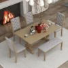 ModernLuxe 6-Piece Retro Dining Set with Flemish Scroll Table and Bench 2 ModernLuxe 6-Piece Retro Dining Set with Flemish Scroll Table and Bench -Luxe Furniture Sale GUEST 0f009f15 591b 4850 815b 8e7ed0d76a80
