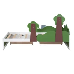 Twin Size Bed With Grass Hill And Trees Decor, White+Green - ModernLuxe 20 Twin Size Bed With Grass Hill And Trees Decor, White+Green - ModernLuxe -Luxe Furniture Sale GUEST 11520571 fffd 413c a26a 46afd16467f9