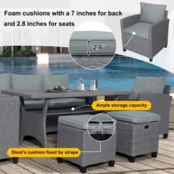 ModernLuxe 6-Piece Outdoor Rattan Wicker Patio Conversation & Dining Set 19 ModernLuxe 6-Piece Outdoor Rattan Wicker Patio Conversation & Dining Set -Luxe Furniture Sale GUEST 11c8c674 f390 42e3 92ab 6dfadab0a297