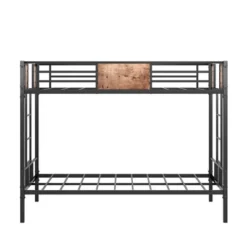 ModernLuxe Twin Over Twin Metal Bunk Bed with Safety Guardrails - Black 12 ModernLuxe Twin Over Twin Metal Bunk Bed with Safety Guardrails - Black -Luxe Furniture Sale GUEST 11d303e1 4769 4429 af66 2b380238c2ef