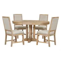 ModernLuxe 5-Piece Extendable Dining Set with Round Table and 4 Upholstered Chairs 18 ModernLuxe 5-Piece Extendable Dining Set with Round Table and 4 Upholstered Chairs -Luxe Furniture Sale GUEST 12c04828 e176 4e6f 98c4 744bc86439a5