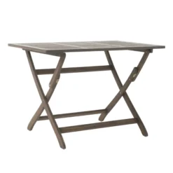ModernLuxe 42.5" Folding Acacia Wood Outdoor Patio Dining Table