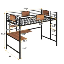 ModernLuxe Twin Metal Loft Bed with Integrated Desk and Storage Shelves 12 ModernLuxe Twin Metal Loft Bed with Integrated Desk and Storage Shelves -Luxe Furniture Sale GUEST 135b5db2 68bf 46e3 89ad c5cf40d2ec61