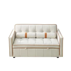 55.5" Pull Out Sleeper Sofa Bed, Upholstered Loveseat Sofa Couch With Side Pockets, Adjustable Backrest, And Lumbar Pillows-ModernLuxe 16 55.5" Pull Out Sleeper Sofa Bed, Upholstered Loveseat Sofa Couch With Side Pockets, Adjustable Backrest, And Lumbar Pillows-ModernLuxe -Luxe Furniture Sale GUEST 13a0919a bdaf 4d1f 94b5 5e03180c0301