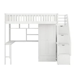 ModernLuxe Twin Size Loft Bed with Built-in Desk, Wardrobe, and Storage Drawers 15 ModernLuxe Twin Size Loft Bed with Built-in Desk, Wardrobe, and Storage Drawers -Luxe Furniture Sale GUEST 143e9397 cea8 4415 80b9 6d13cde0210d