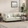 81.8" Upholstered Country Loveseat Sofa With Wooden Legs And Two Throw Pillows-ModernLuxe -Luxe Furniture Sale GUEST 145c0bec 27be 417a afe2 543139dd9ffa
