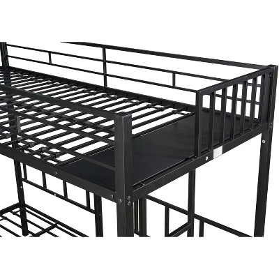 ModernLuxe Modern Metal Triple Bunk Bed - Convertible 3-in-1 Twin Design 11 ModernLuxe Modern Metal Triple Bunk Bed - Convertible 3-in-1 Twin Design - Image 9