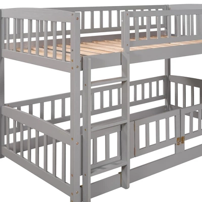 ModernLuxe Twin Over Twin Low Bunk Bed with Slide and Ladder 12 ModernLuxe Twin Over Twin Low Bunk Bed with Slide and Ladder - Image 10