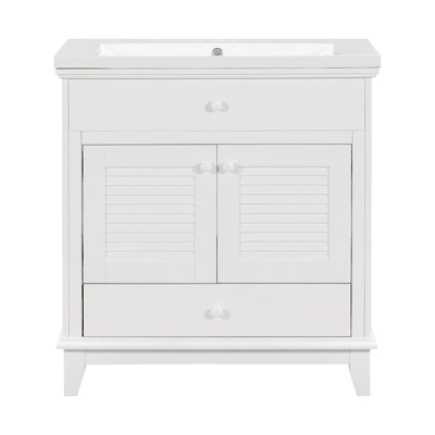 30" Bathroom Vanity With Sink And Drawers, White - ModernLuxe 7 30" Bathroom Vanity With Sink And Drawers, White - ModernLuxe - Image 5