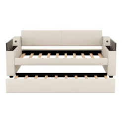 ModernLuxe Twin Upholstered Daybed with Trundle, Storage Arms & USB 16 ModernLuxe Twin Upholstered Daybed with Trundle, Storage Arms & USB -Luxe Furniture Sale GUEST 1511c610 7a21 40d4 926e 66e3a2c06ec9