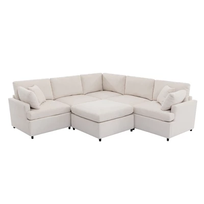 ModernLuxe 100" U-Shape 6-Seater Sectional Sofa with Removable Ottomans 9 ModernLuxe 100" U-Shape 6-Seater Sectional Sofa with Removable Ottomans - Image 7