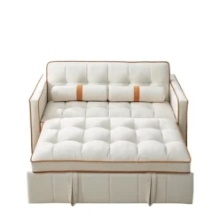 55.5" Pull Out Sleeper Sofa Bed, Upholstered Loveseat Sofa Couch With Side Pockets, Adjustable Backrest, And Lumbar Pillows-ModernLuxe 17 55.5" Pull Out Sleeper Sofa Bed, Upholstered Loveseat Sofa Couch With Side Pockets, Adjustable Backrest, And Lumbar Pillows-ModernLuxe -Luxe Furniture Sale GUEST 15e2691e 1ec4 4a02 8f5a 5f4b13b3d0f9